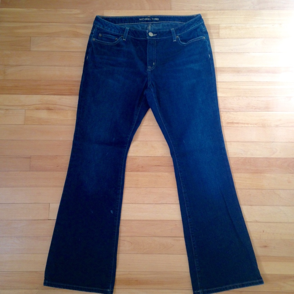 Michael Kors dark denim boot cut jeans